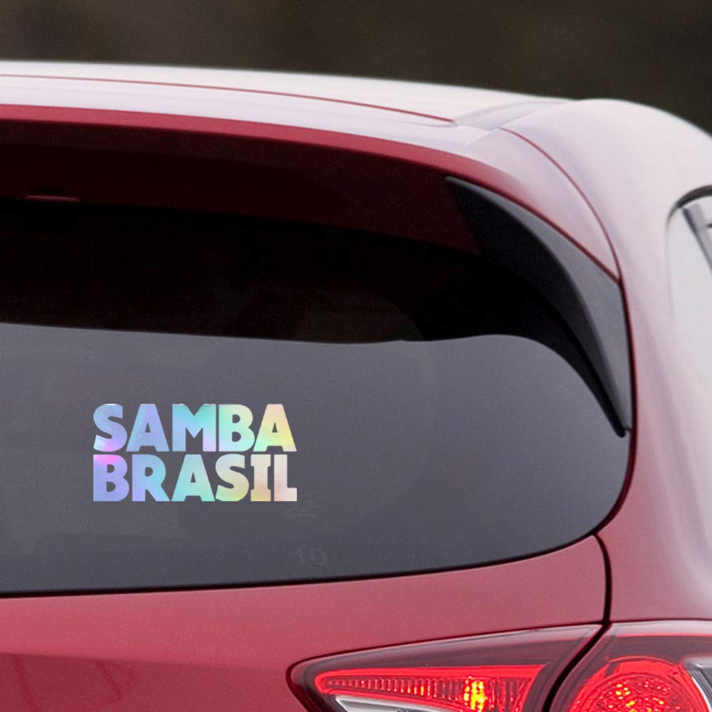 ANGDEST Samba Brasil Holographic Vinyl Decal Stickers (Set of 2) - Waterproof Premium Decals for Laptop, Phone, Helmet, Car Window, Mug & Wall Decor | Perfect for Personalizing Devices, Home Decor & Gift Giving