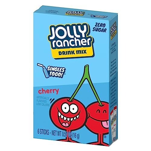 Jolly Rancher Singles To Go Drink Mix Variety Pack - Blue Raspberry, Green Apple, Watermelon & Cherry Flavors | Portable Powdered Beverage for Water Bottles, Gym, School & On-The-Go Hydration