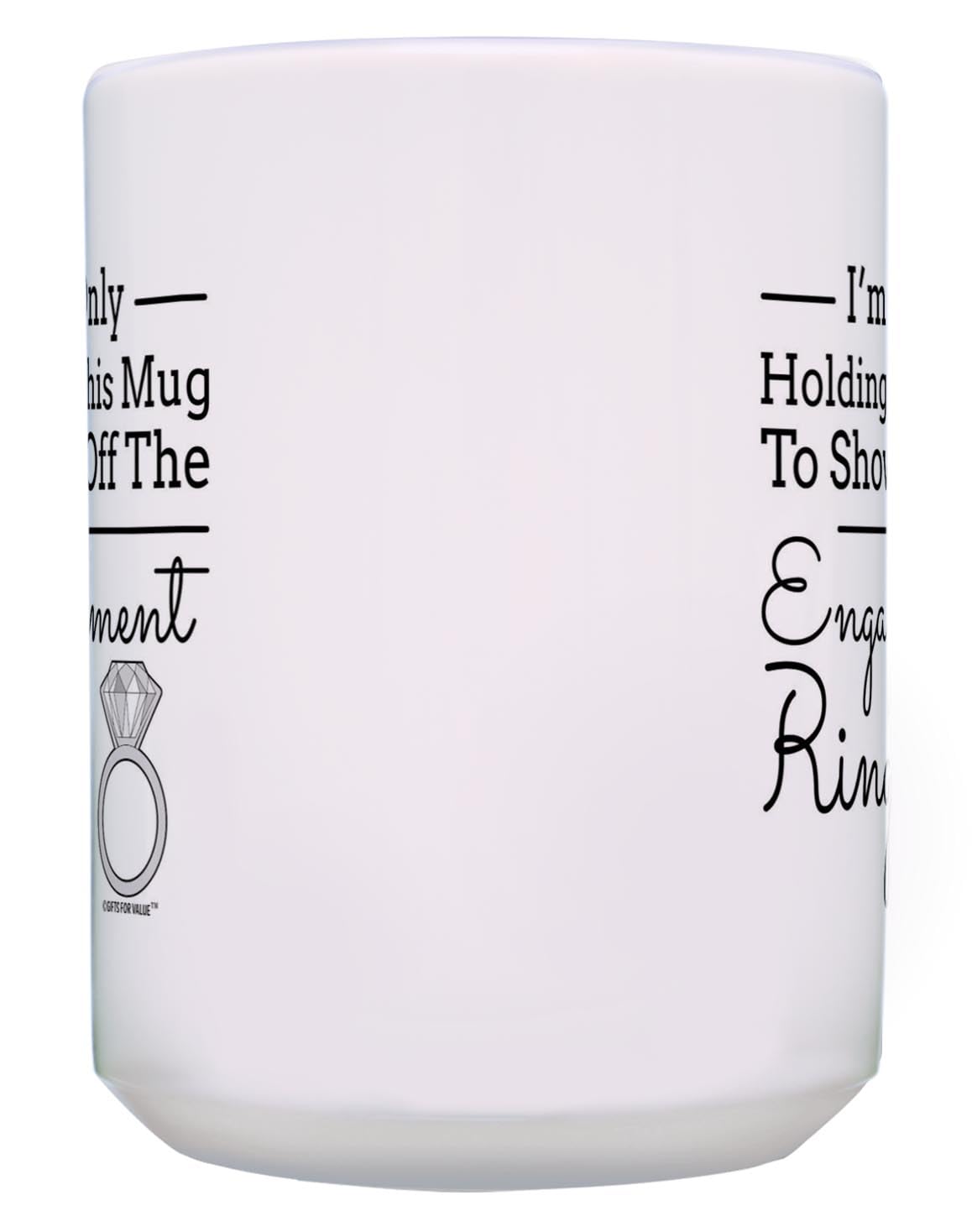 Engagement Ring Coffee Mug Set - 2 Pack 15oz Ceramic Mugs for Couples, Bridal Shower Gifts & Wedding Proposal Accessories - Perfect for Anniversaries, Valentine's Day & Romantic Surprises