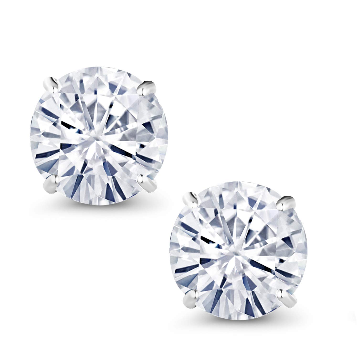 2.00 Cttw 14K Gold Moissanite Stud Earrings | 6.5MM Round Cut Moissanite Earrings for Women & Men | Luxury Fine Jewelry Gift for Her, Mom, Wife | Anniversary, Birthday, Valentine's Day Present