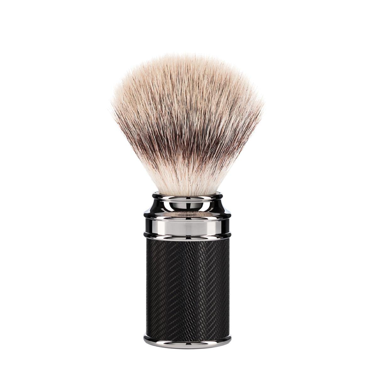 Premium MÜHLE Black & Chrome Silvertip Fiber Safety Razor - Closed Comb Shaving Kit for Men | Barber-Grade Smooth Shave | Ideal for Daily Use, Travel & Professional Grooming