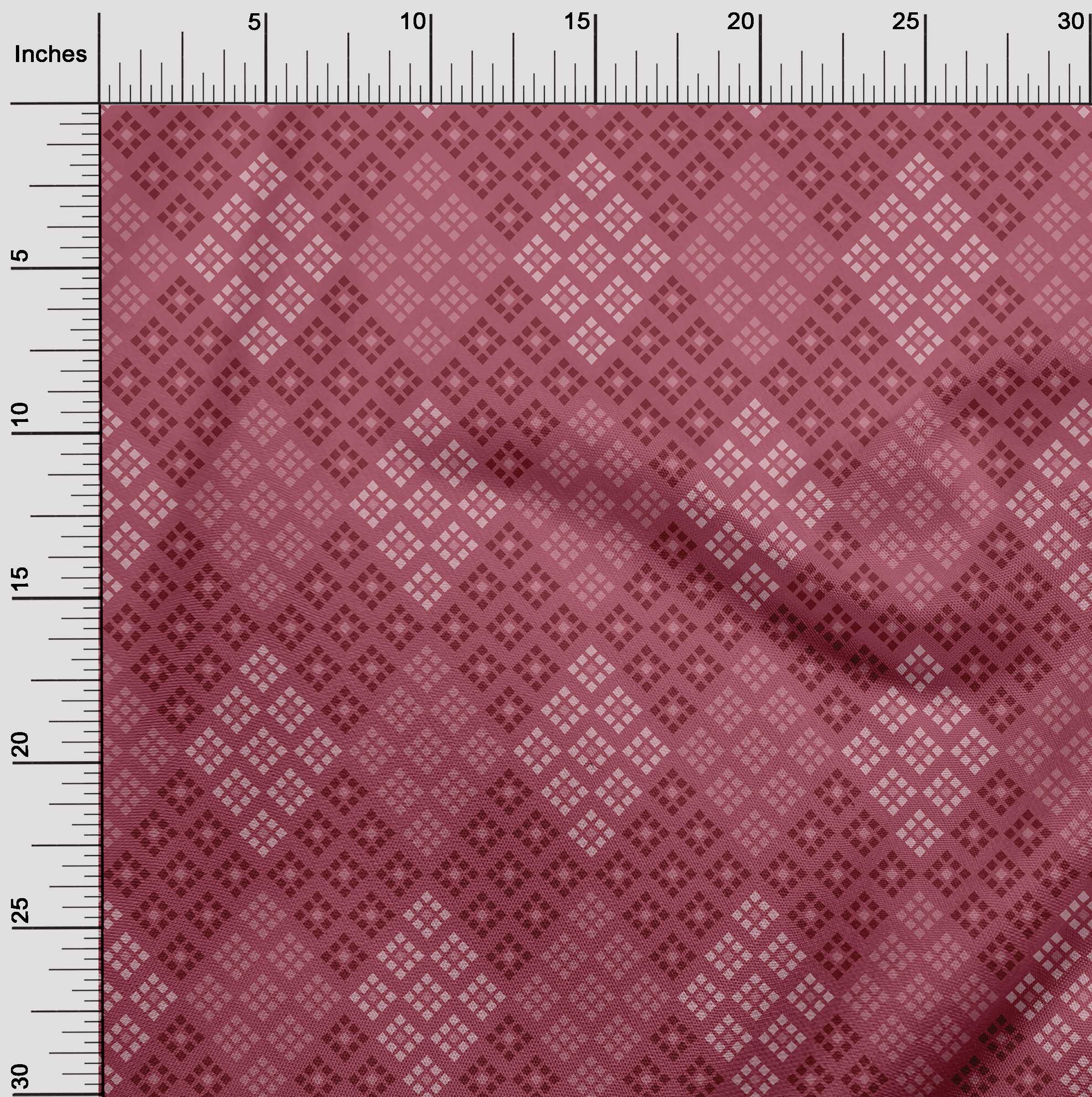 Premium 100% Cotton Poplin Twill Pink Argyle Print Fabric by The Yard - 56 Inch Wide for DIY Clothing, Quilting & Sewing Projects - Perfect for Dresses, Shirts & Home Decor
