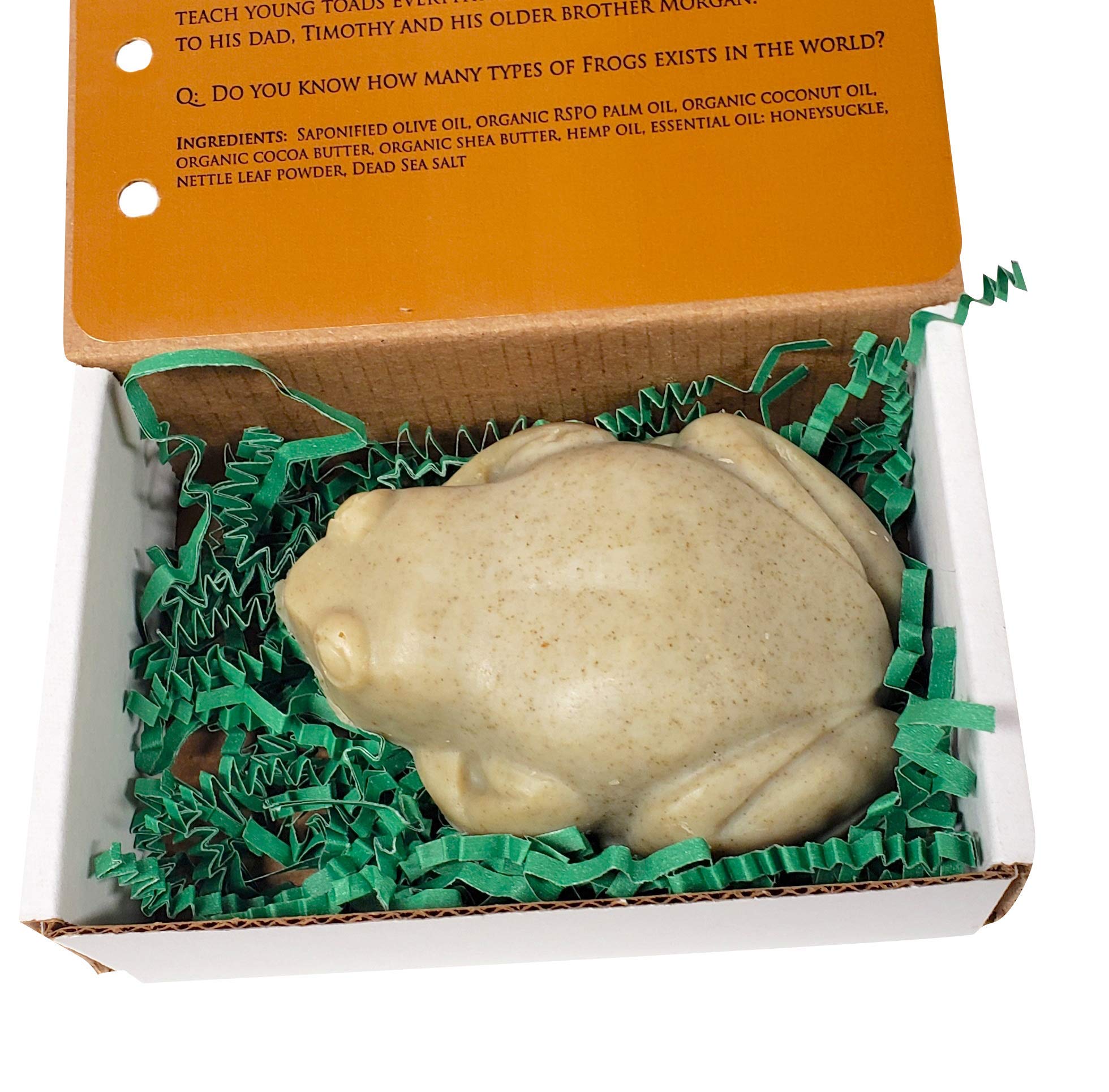 Nathan Frog Soap by WFG Waterfall Glen - Honeysuckle Scented, Natural & Vegan Bath Soap with Shea Butter - Perfect for Relaxing Baths & Gifts