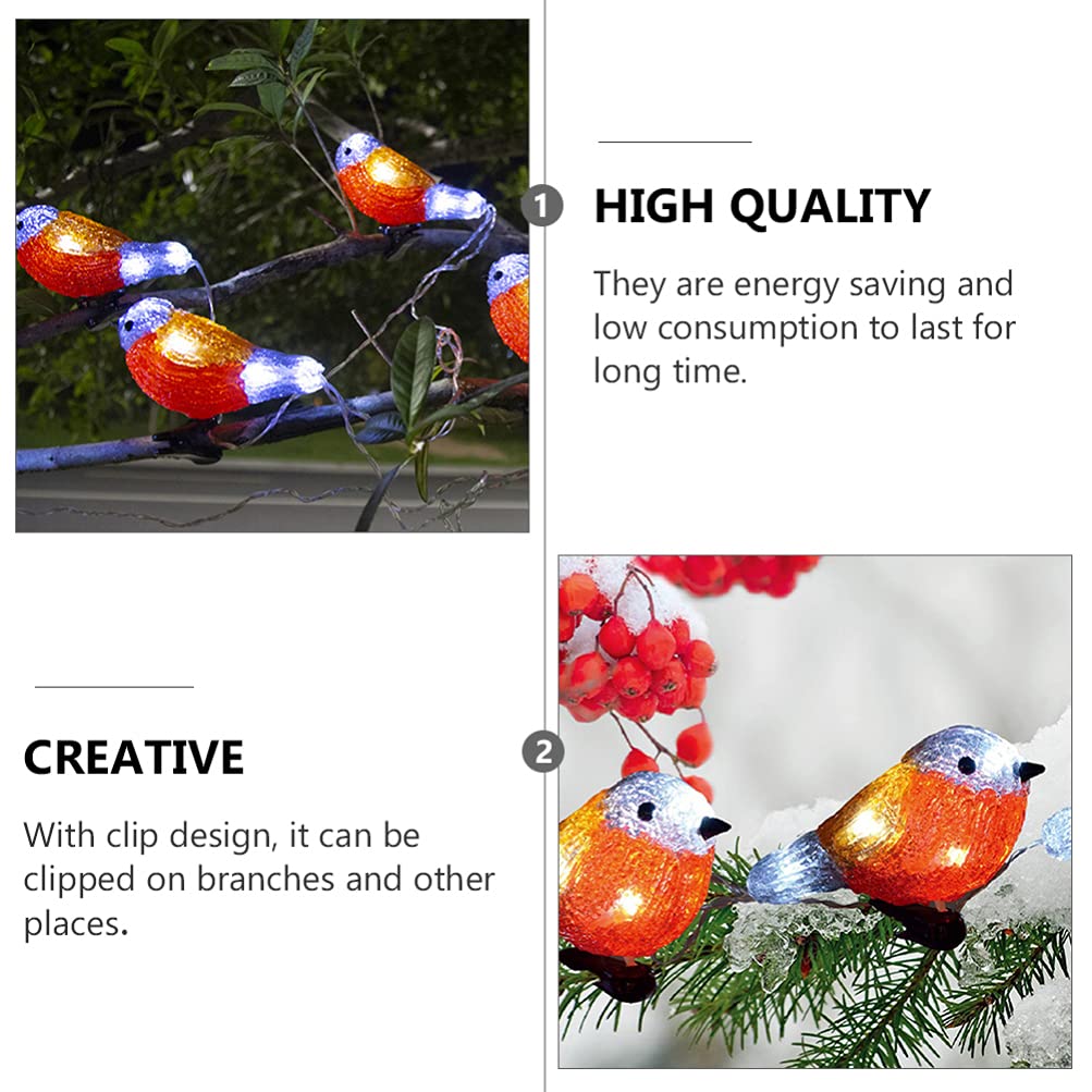 Solar Bird Fairy Lights - 1 Set of 12 LED String Lights with Solar Power for Outdoor Garden, Patio, Wedding & Party Decorations - Waterproof Hanging Animal Lamps for Backyard, Christmas, and Festive Lighting