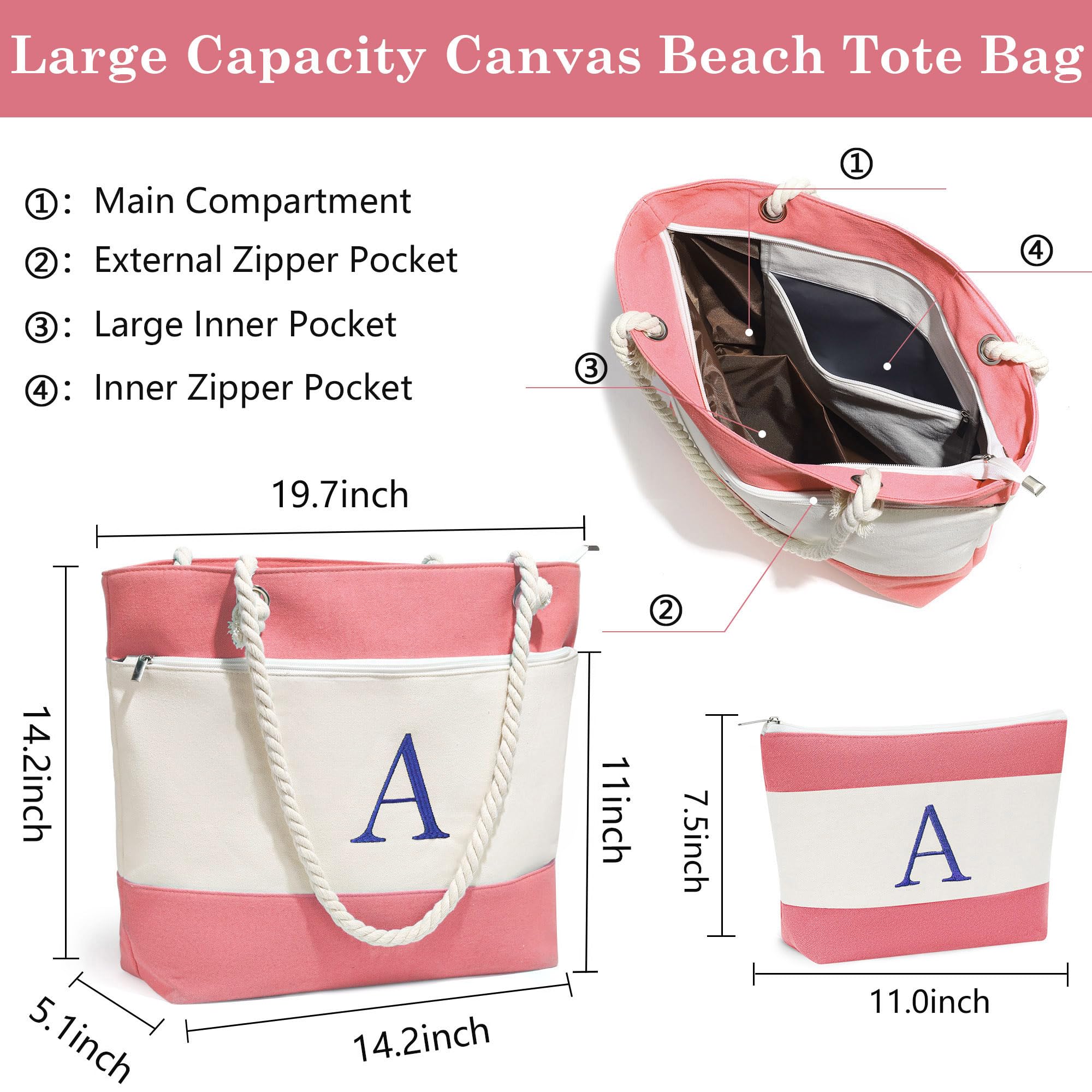 YOOLIFE Waterproof Beach Tote Bag for Women - Gift for Mom & Friends | Beach Day Essentials