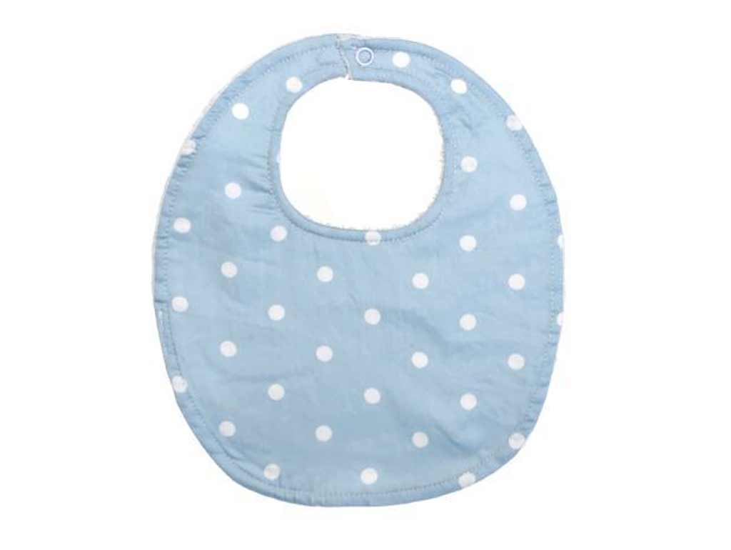Soft Classic Round Cotton Baby Bib with Blue Spot Design - Absorbent & Gentle for Feeding, Mealtime, and Drool Protection - Perfect for Infants & Toddlers