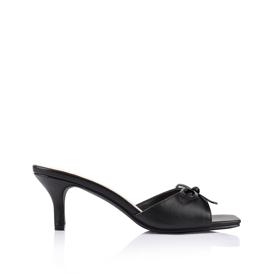 Tay Kitten Heel Mules for Women - Comfortable Black Slip-On Shoes | Perfect for Office, Party & Casual Wear