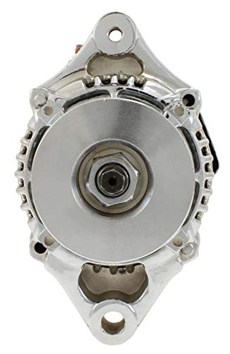 New Chrome Mini Alternator 1-Wire Self-Exciting 45A 6.5lbs - Compatible with Chevy Big Block & Small Block (BBC/SBC) Engines, Race Cars, Hot Rods, Street Rods - Perfect for High-Performance Upgrades & Custom Builds