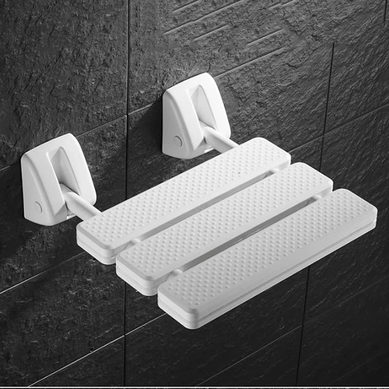 Foldable Wall Mounted Shower Seat - Waterproof Bathroom Shower Stool with Non-Slip Surface, Adjustable Height for Elderly & Disabled - Perfect for Home, Beach, Pool & Spa Use