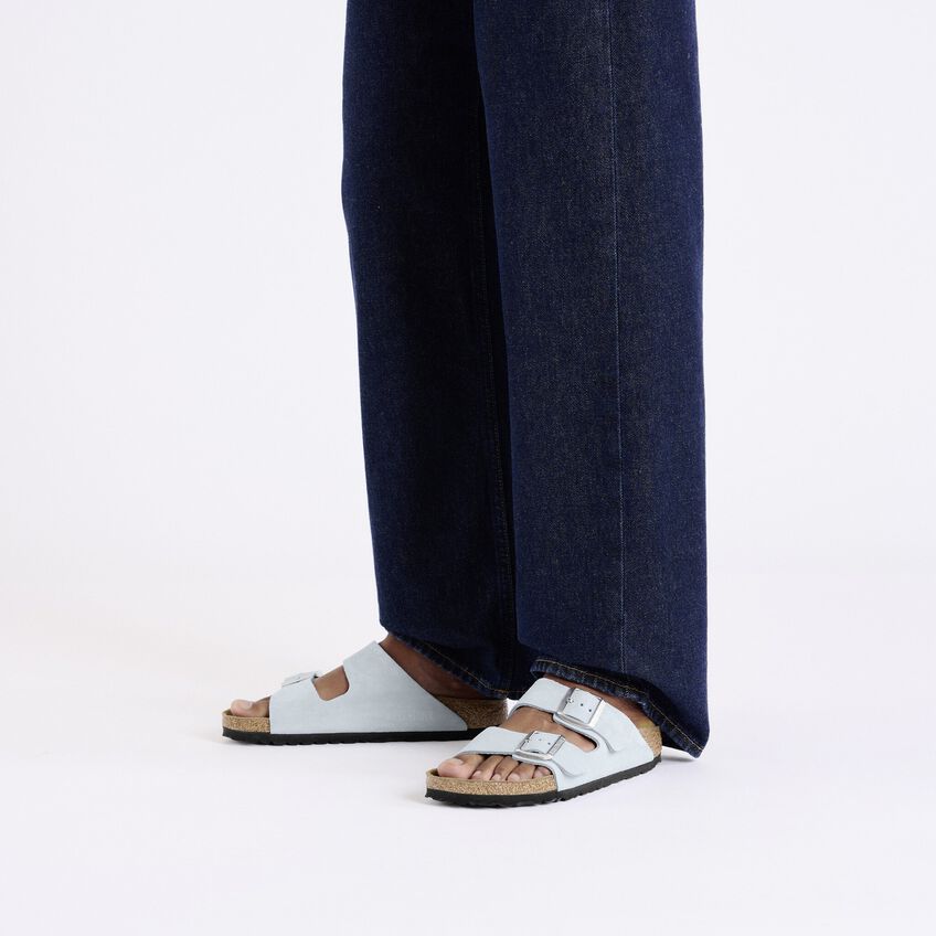 Birkenstock Arizona Soft Suede Leather Sandals in Baby Blue - Comfortable & Stylish for Women, Men - Perfect for Casual Wear, Beach, and Summer Outfits
