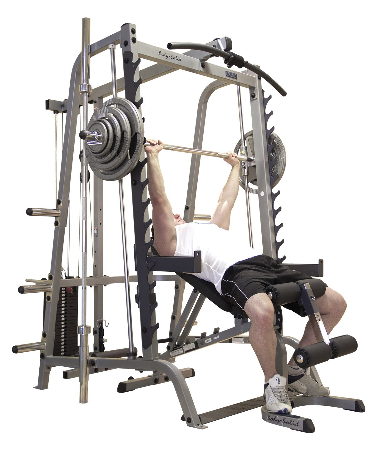 BodySolid Series 7 Smith Machine Lat Attachment GSGS348 - Gym Strength Training Equipment for Back Workouts & Muscle Building