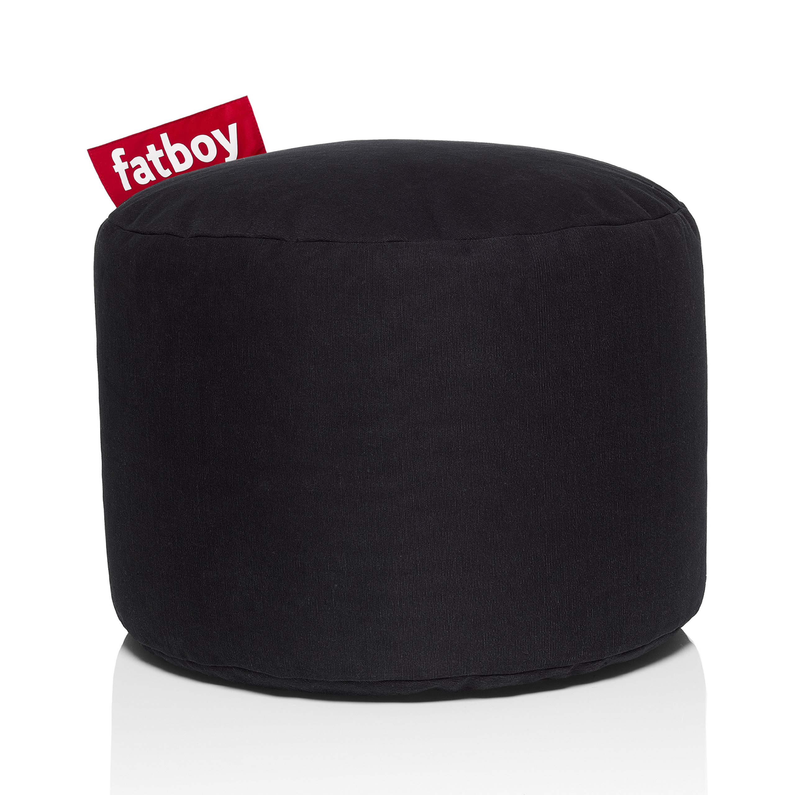 Fatboy Point Stonewashed Ottoman - Small Black Footstool Pouf for Living Room, Bedroom & Outdoor Use | Comfortable & Stylish Home Decor Accent