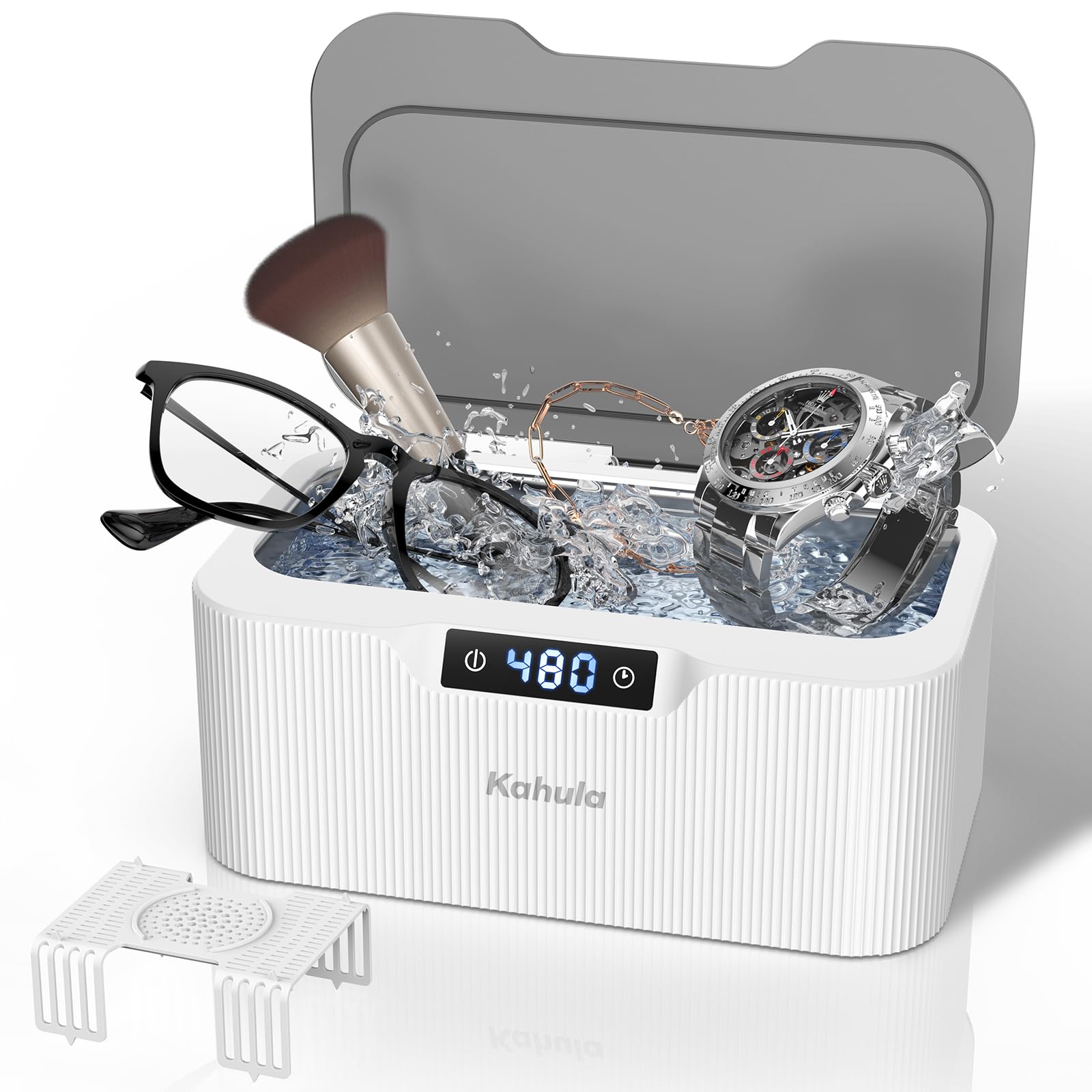Kahula Ultrasonic Cleaner Machine with Digital Timer - Professional Jewelry Cleaner for Glasses, Rings, Earrings, Necklaces & Watch Straps | Perfect for Home Jewelry Care, Eyeglass Maintenance & Watch Cleaning