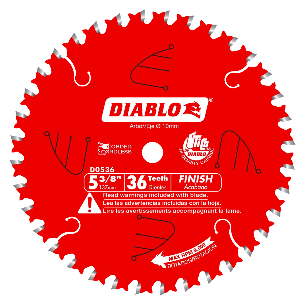 5 3/8 Inch x 36 Tooth Framing Trim Saw Blade - 15 Pack | High Precision Cutting for Woodworking, DIY Projects & Home Renovation