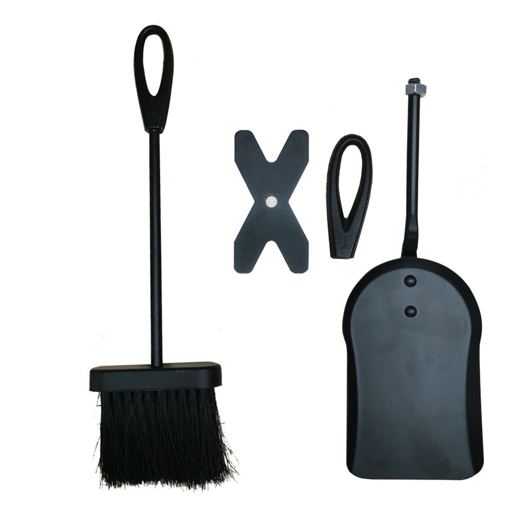 VODA™ Fireplace Tools Set VDTS400 - Heavy Duty Fireplace Poker, Brush, Shovel & Stand - Perfect for Indoor & Outdoor Fire Pits, Wood Stoves, and Fireplaces