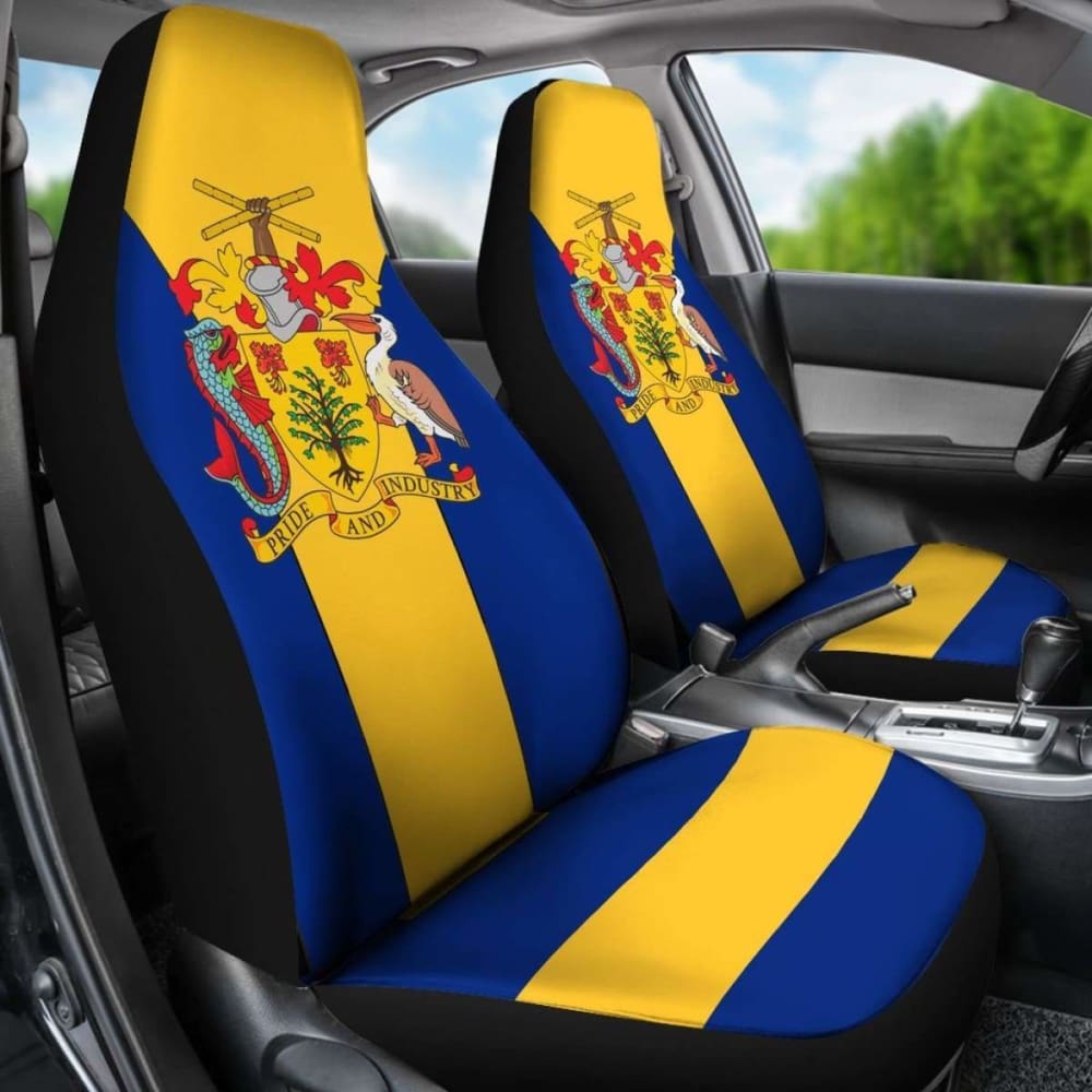 Barbados Coat of Arms Car Seat Cover - Premium Custom Fit for Cars, SUVs & Trucks - Durable & Stylish Protection for Seats - Perfect for Travel, Commuting & Road Trips