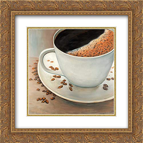 Atelier B Art Studio 15x15 Inch Gold Ornate Framed Double Matted Museum Quality Art Print - Black Coffee Painting for Living Room, Bedroom & Office Decor