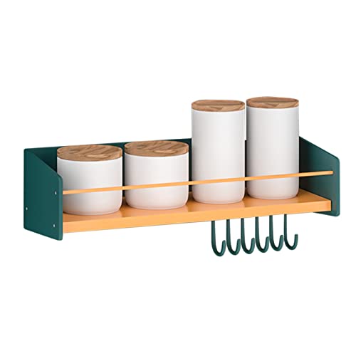 RongJian No Drill Spice Shelf - 40cm Adhesive Wall Mount Kitchen Rail Organizer, Aluminum Rust-Proof Cabinet Door Storage for Spices & Utensils - Perfect for Small Kitchen Space Saving & Organization