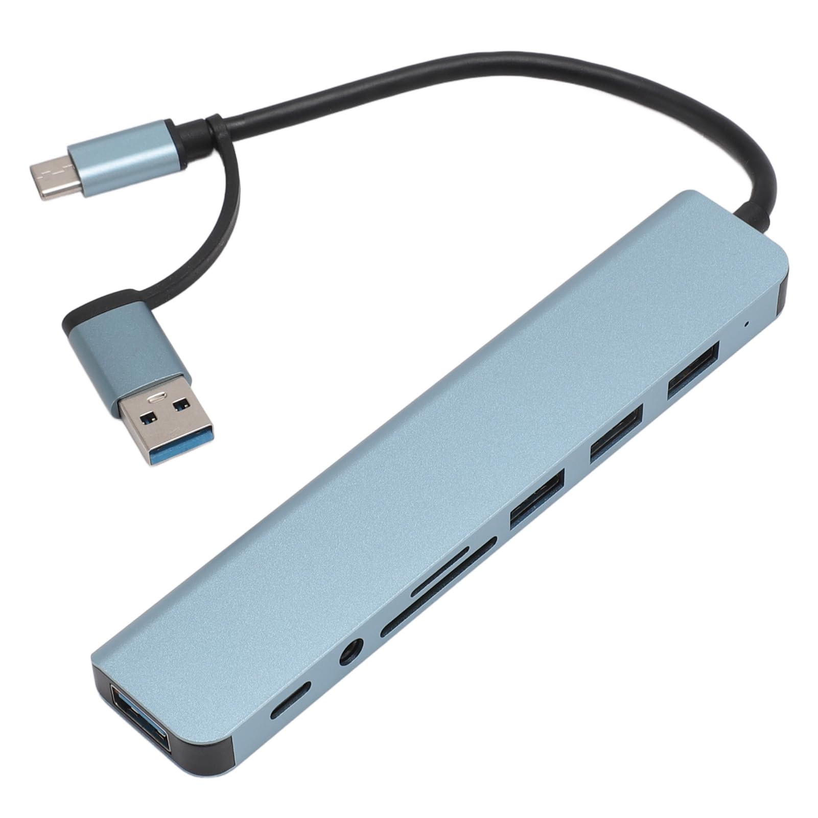 8-in-1 Multi-Port USB C Hub with Card Reader - High-Speed USB 3.0/2.0 Data Transfer for Laptop, Phone & Tablet - Perfect for Home Office, Travel & Remote Work