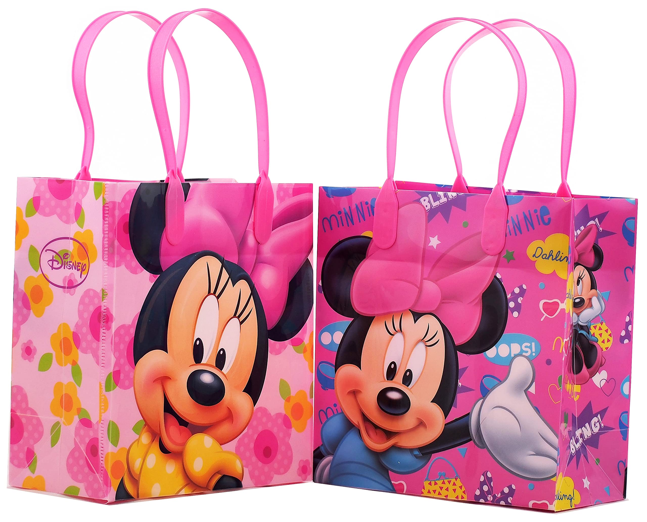 Disney Minnie Mouse Premium Party Favor Bags - 12 Pack Small Gift Bags for Birthday, Baby Shower & Wedding Favors - Cute Goodie Bags for Kids Party Supplies & Celebration Events