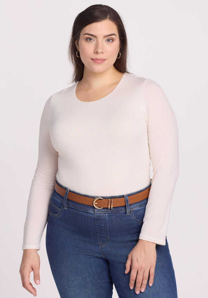 Sophia Women's Long Sleeve Bodysuit - Stretchy Comfort Fit Basic Layering Top for Fall & Winter | Casual Wear, Work Outfits, Date Night Outfits