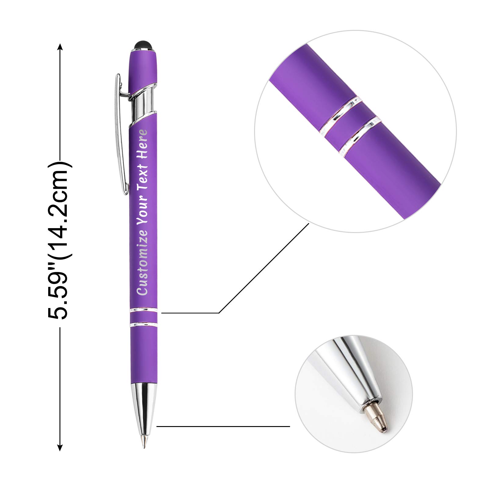 504 Pcs Personalized Pens with Free Name Engraving - Custom Metal Ballpoint Pens for Men & Women - Business, Office & Gifts - Stylus Tip, Black Ink, Click Action - Ideal for Corporate Events, Promotions & Employee Appreciation
