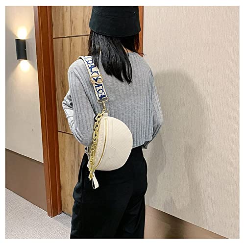 Stylish Thick Chain Plaid Leather Fanny Pack for Women - Luxury Designer Waist Bag, Shoulder Crossbody Chest Bag & Belt Bag (Beige) - Perfect for Travel, Shopping, Concerts & Everyday Use