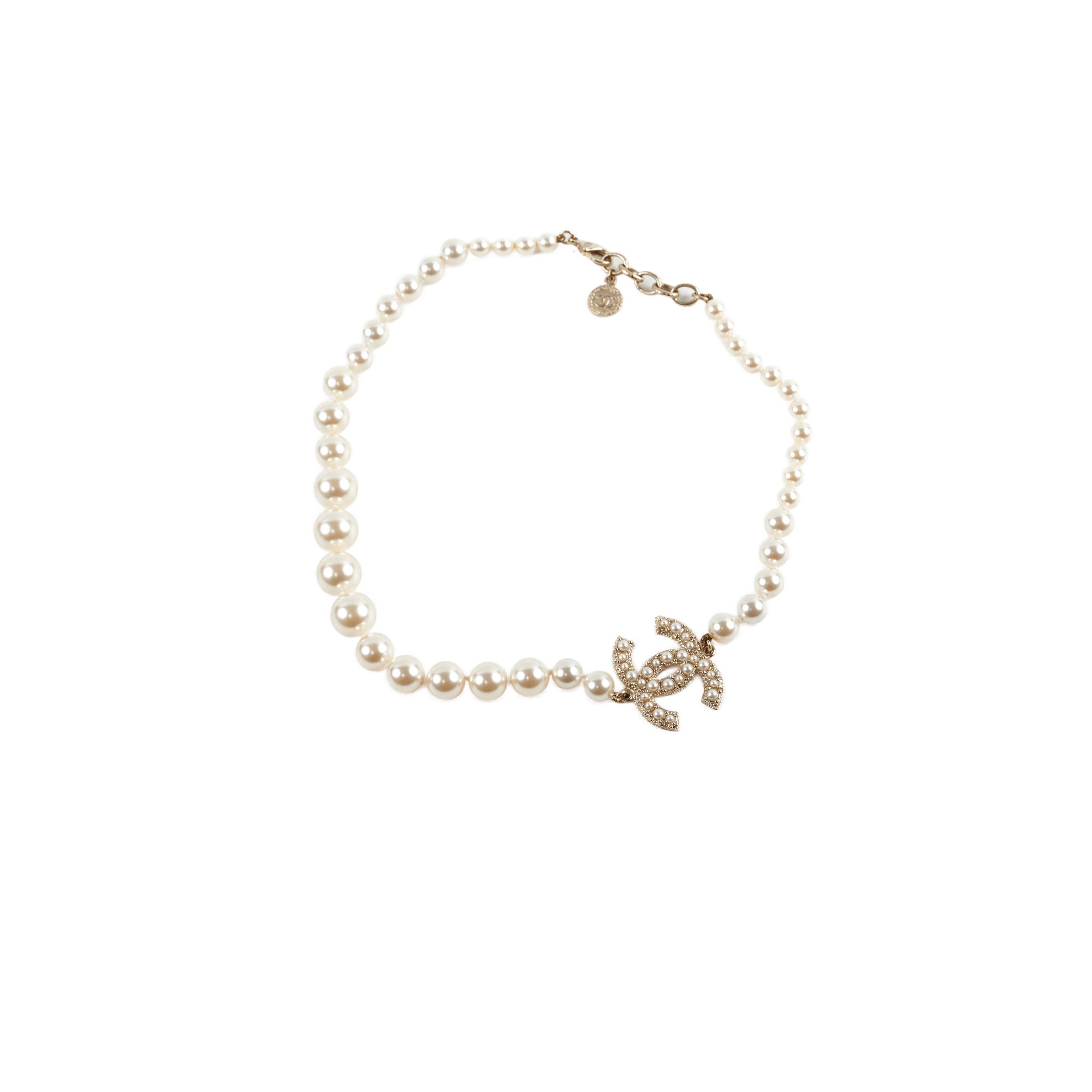 Chanel CC Pearl Choker Necklace - Elegant Pearl & CC Logo Design for Women | Perfect for Parties, Weddings & Special Occasions