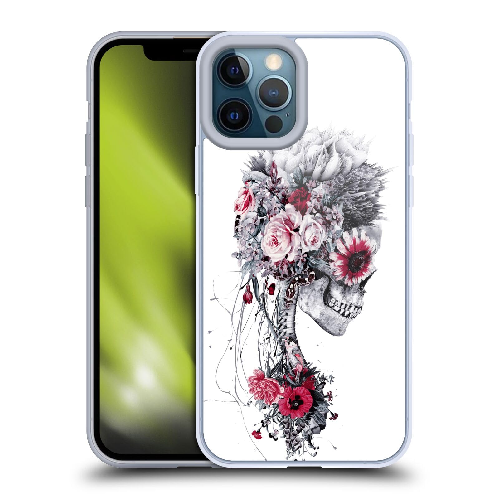 Officially Licensed Riza Peker Bride Skulls 6 Soft Gel Phone Case for Apple iPhone 12 Pro Max - Trendy Protective Cover for Everyday Use, Work & Travel
