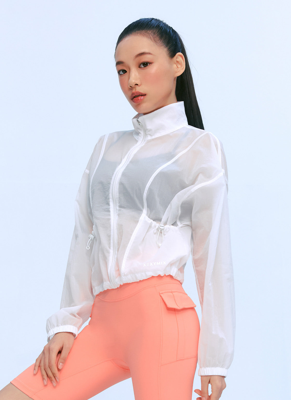 Lightweight High Neck Crop Windbreaker Jacket for Women - Breathable & Stylish Outdoor Running, Hiking, and Travel Wear