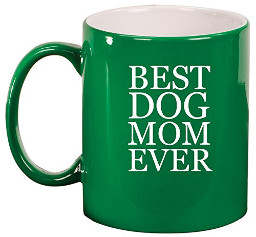 Best Dog Mom Ever Ceramic Coffee & Tea Mug - 15oz Green Cup for Pet Lovers, Perfect Gift for Dog Owners - Ideal for Home, Office & Gifts