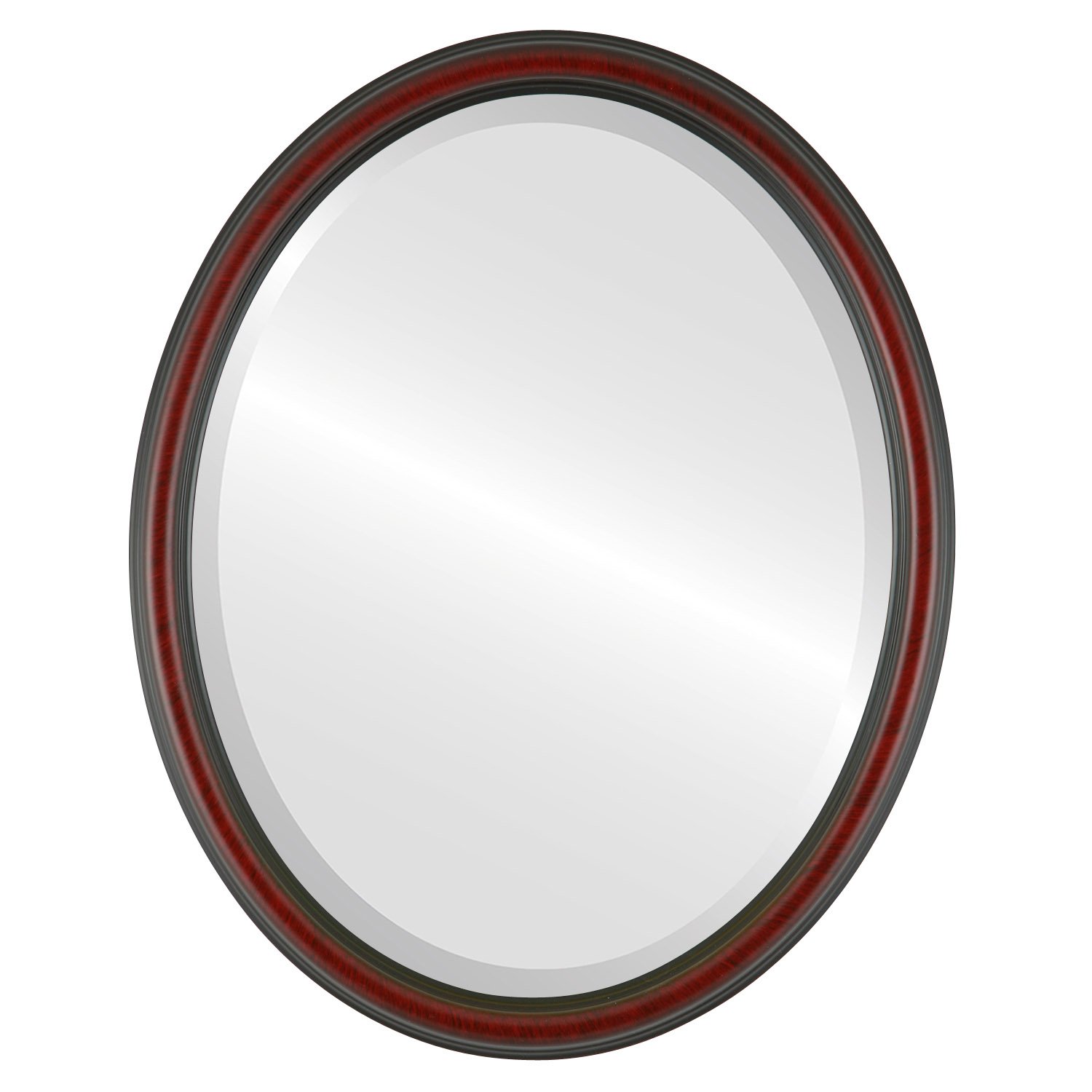Vintage Cherry OVALCREST Oval Beveled Wall Mirror - Saratoga Style 20x26 Inches - Elegant Home Decor for Living Room, Bedroom & Entryway