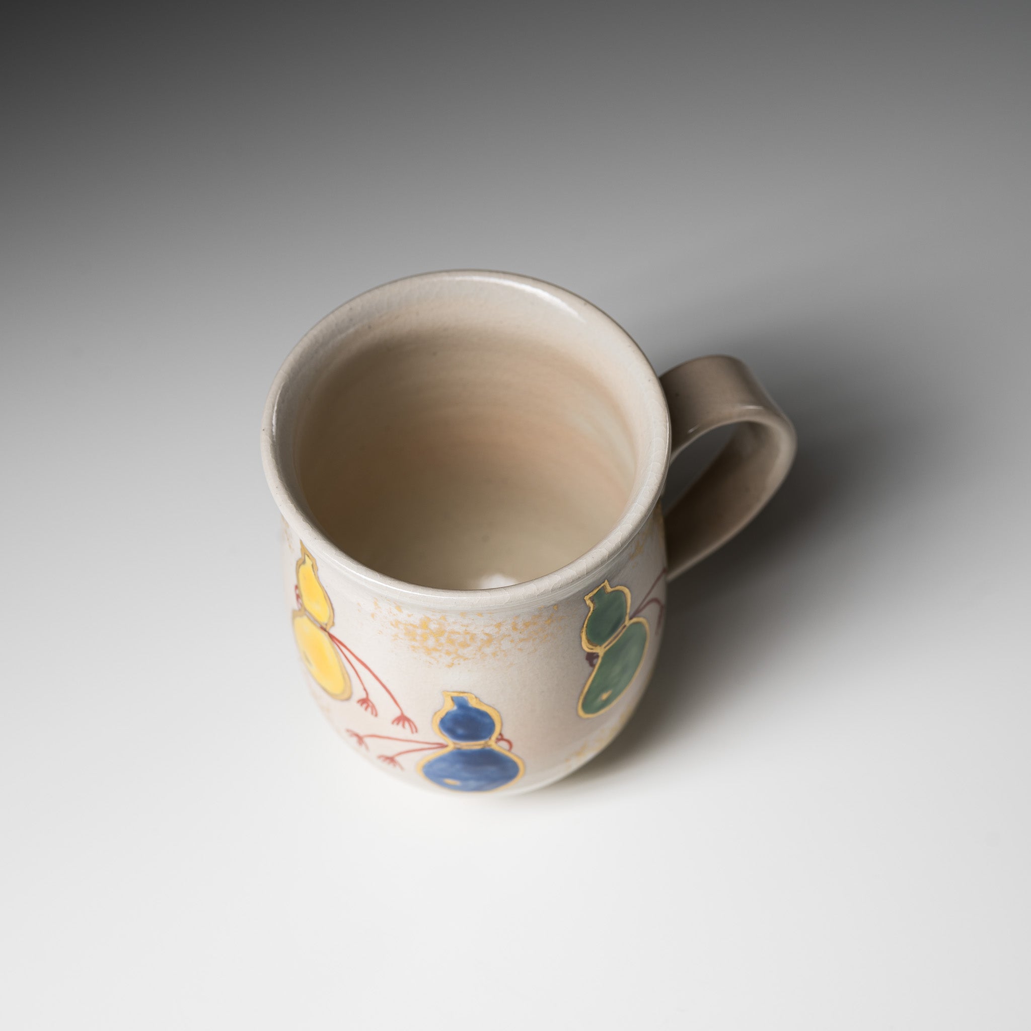 Handmade Kyoto Kiyomizu Ware Hyotan Mug Cup - Traditional Japanese Ceramic Tea Cup, Red - Perfect for Matcha, Coffee & Home Decor