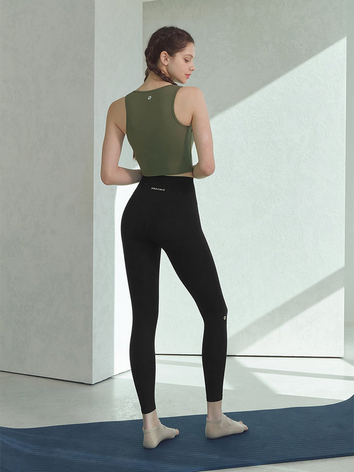 Black Label 330N High-Waisted Yoga Leggings for Women - Tummy Control Workout Pants for Running, Gym & Lounge