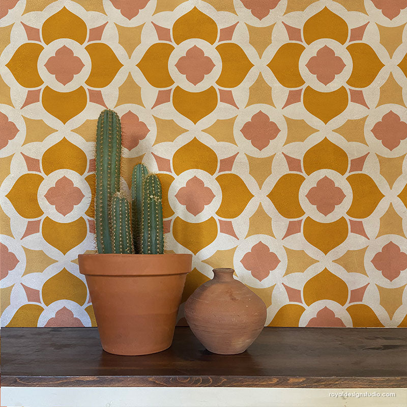 Duomo Tile Stencil - Reusable DIY Floor & Wall Stencil for Painting Patterns - Perfect for Home Decor, Bathroom, Kitchen Backsplash & Outdoor Projects