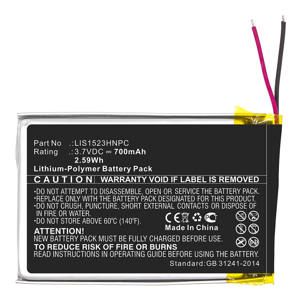 Synergy Digital Replacement Battery for Sony LIS1523HNPC Headset - 3.7V 700mAh Li-Polymer Battery - Perfect for Wireless Headsets, Gaming, and Office Use