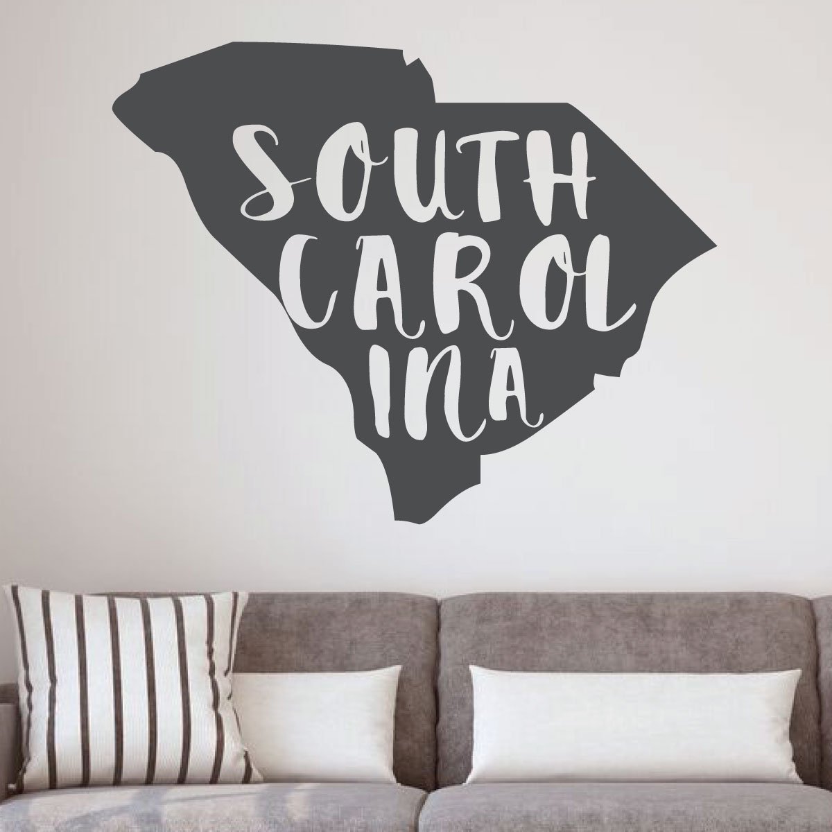 South Carolina State Silhouette Wall Decal - Premium Vinyl Art Sticker for Home Decor, Living Room & Family Room Wall Decoration | Perfect for Nursery, Office & Dorm Room