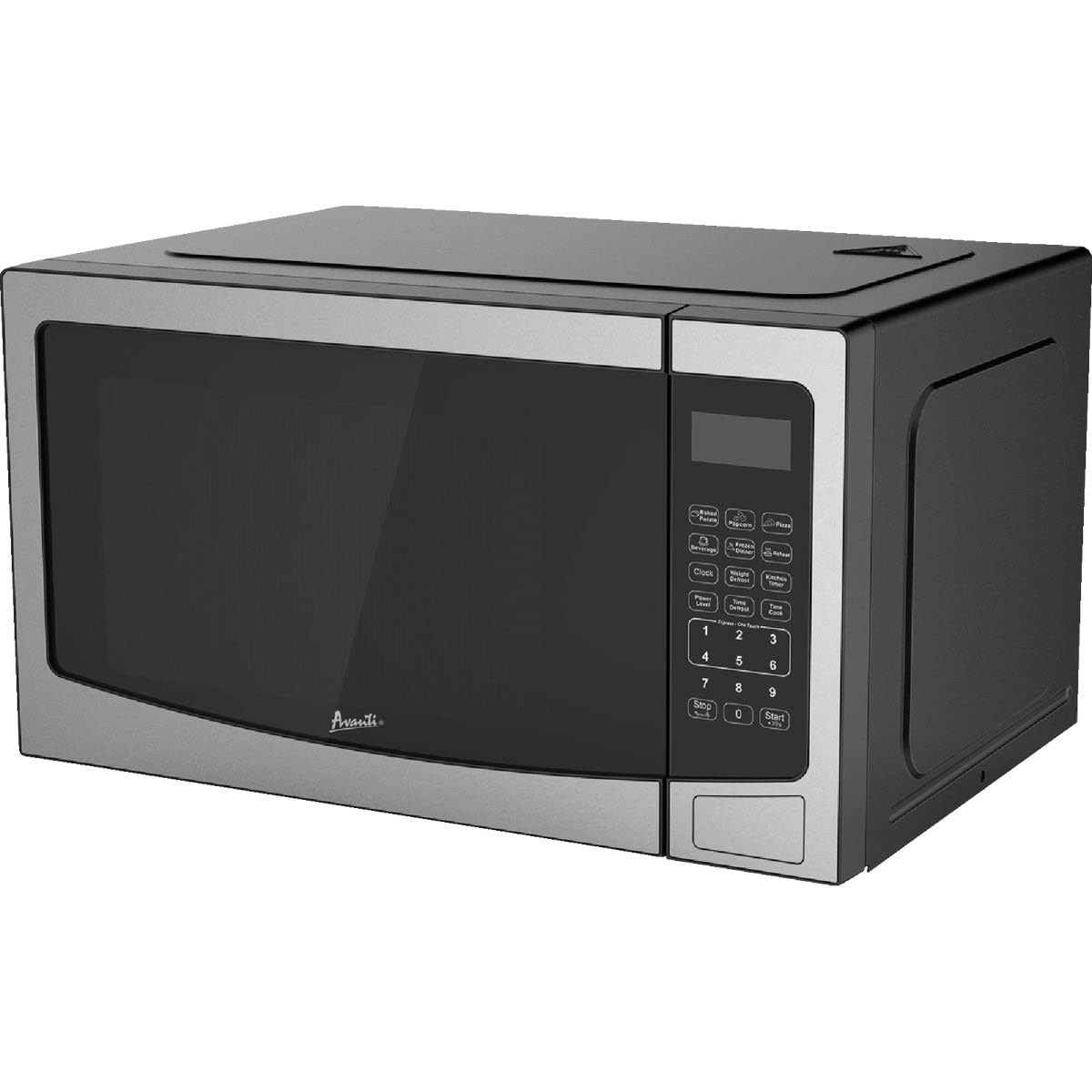 Avanti 1.1 Cubic Foot 1000W Black Stainless Steel Microwave Oven - Compact Countertop Microwave for Small Kitchens, Dorms & Offices