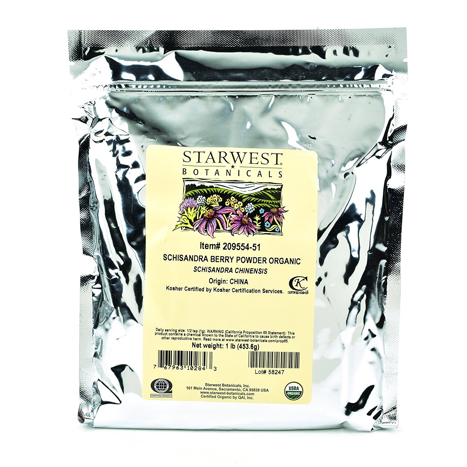 Starwest Botanicals Organic Schisandra Berry Powder - 1 lb | Antioxidant-Rich Superfood for Energy & Stress Relief | Perfect for Smoothies, Teas & Healthy Recipes