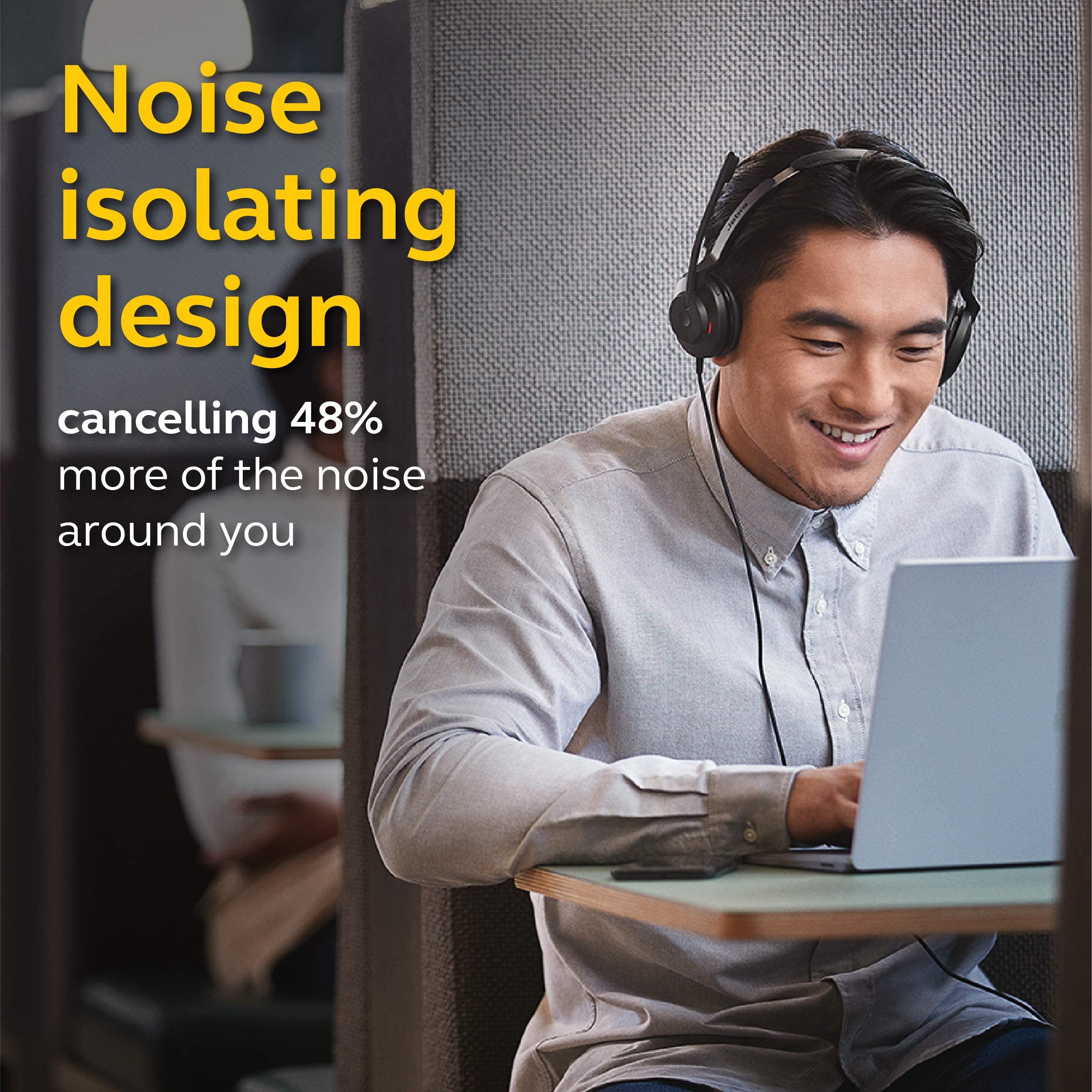 Jabra Evolve2 30 UC Wired USB-C Stereo Headset with Dual Microphones - Lightweight Office Headphones for Clear Calls & Superior Comfort (Renewed, Black) - Perfect for Remote Work, Call Centers & Business Communications