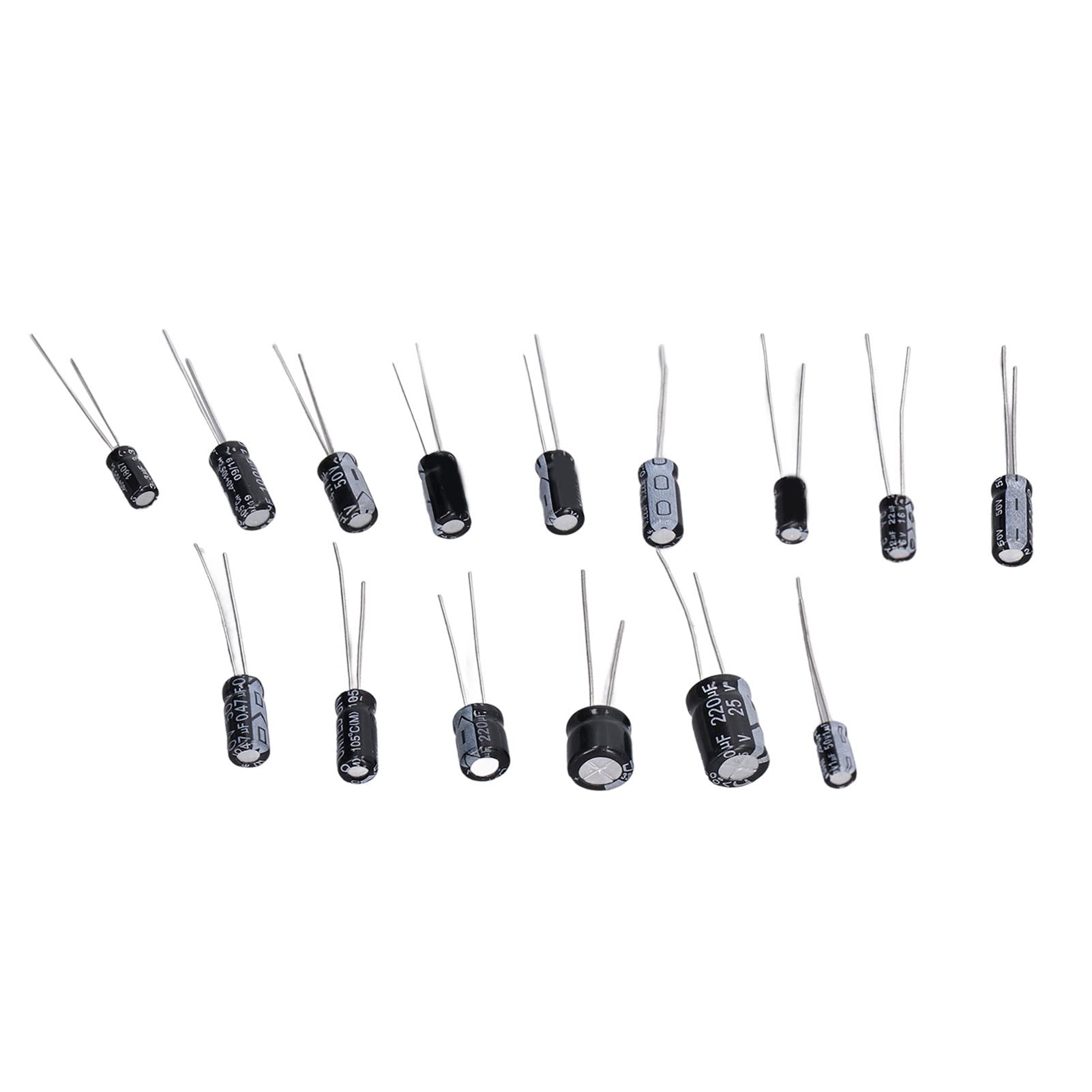 High-Quality 215Pcs Electrolytic Capacitor Kit (0.1uF-330uF, ±20% Tolerance) - Stable 15 Value Assortment for TV, Radio & Electronics Repair | DIY Projects, Circuit Board Replacement, Home Appliance Maintenance