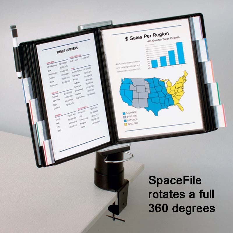 SpaceFile™ 10-Pocket Desktop Document Organizer - Clamp-On File Holder for Bills, Receipts & Papers - Perfect for Home Office, Study Desk & Workspace Organization