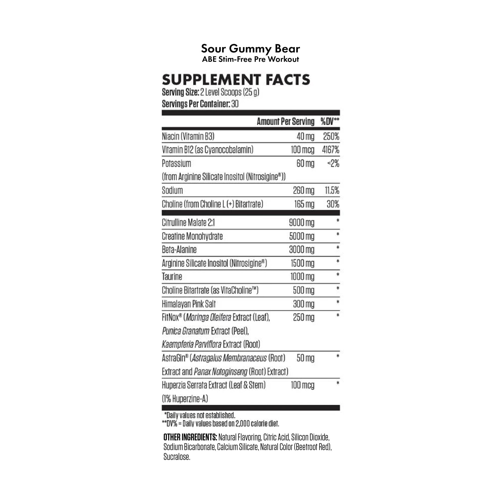 ABE Pump Zero Stim Pre Workout Supplement - Nitric Oxide Booster for Muscle Growth & Energy - Best for Gym, Bodybuilding & Fitness Training