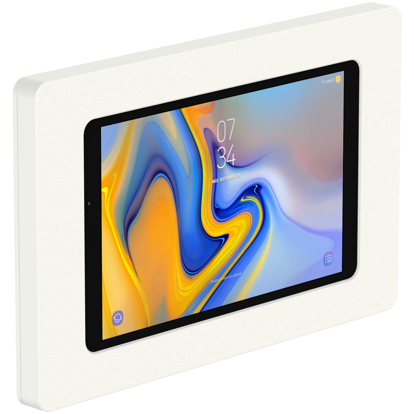 VidaMount White VESA Mount Enclosure for Samsung Galaxy Tab A 10.5 (2018) - Wall Mount Bracket for Home, Office & Classroom Tablet Installation