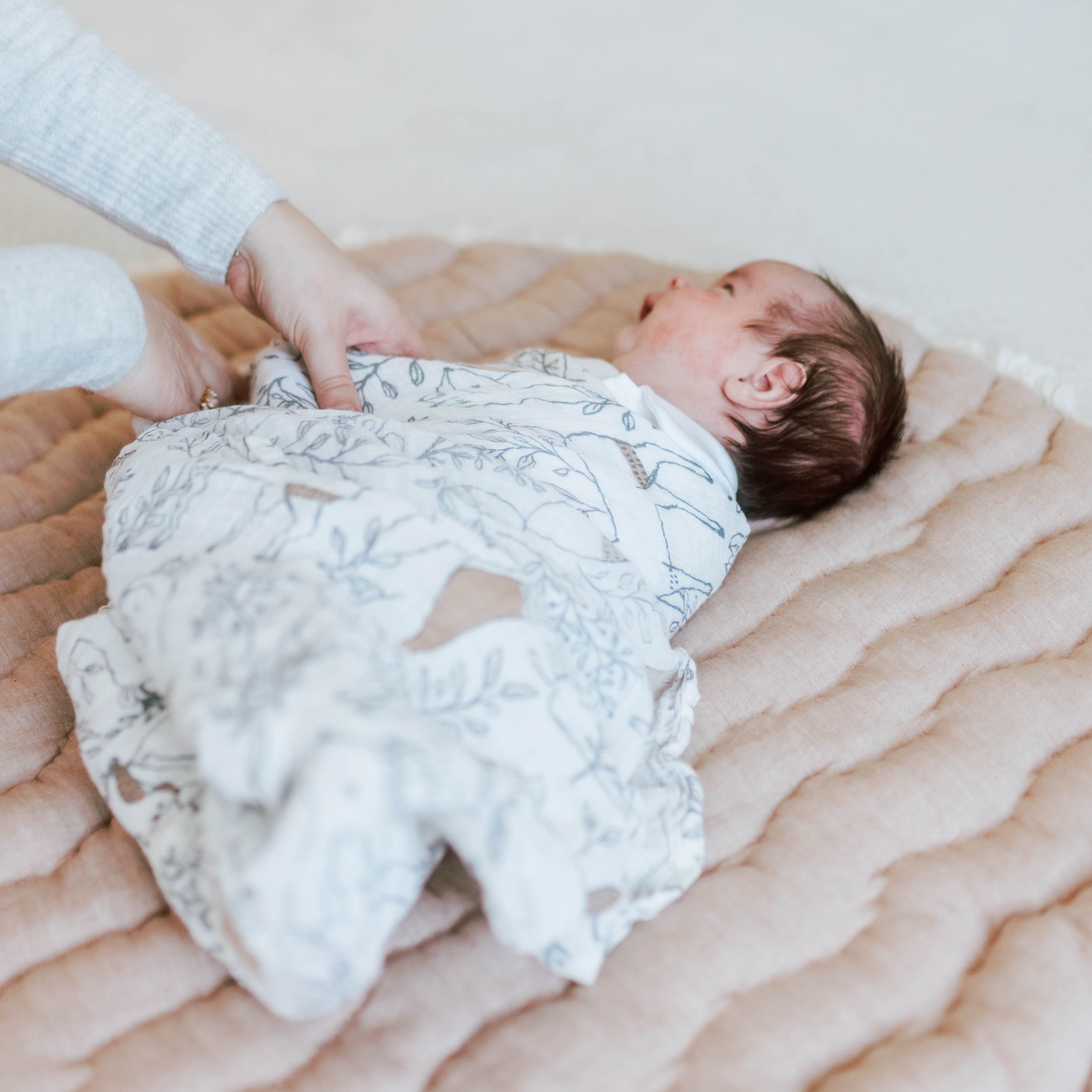 Crane Baby Parker Quilted Playmat - Soft & Safe Play Mat for Infants & Toddlers - Perfect for Nursery, Playroom & Daycare Floor Activities