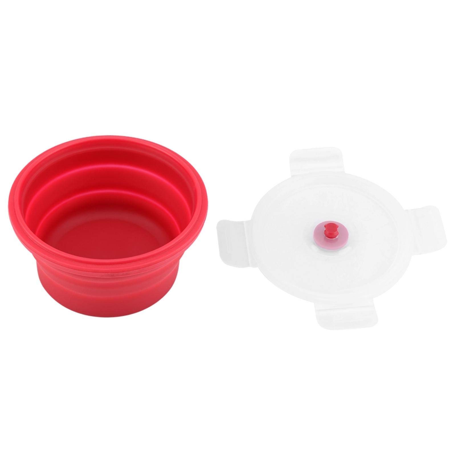 Foldable Silicone Bento Lunch Box 350ml - Microwave Safe for Office & Picnics