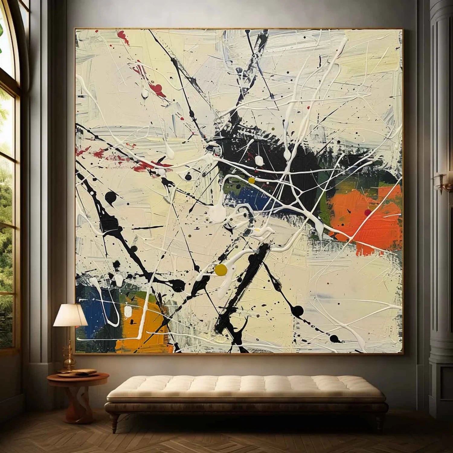 Pollock Art #JP009 - Abstract Drip Painting Wall Decor for Modern Home & Office | Perfect for Living Room, Bedroom, or Gallery Display
