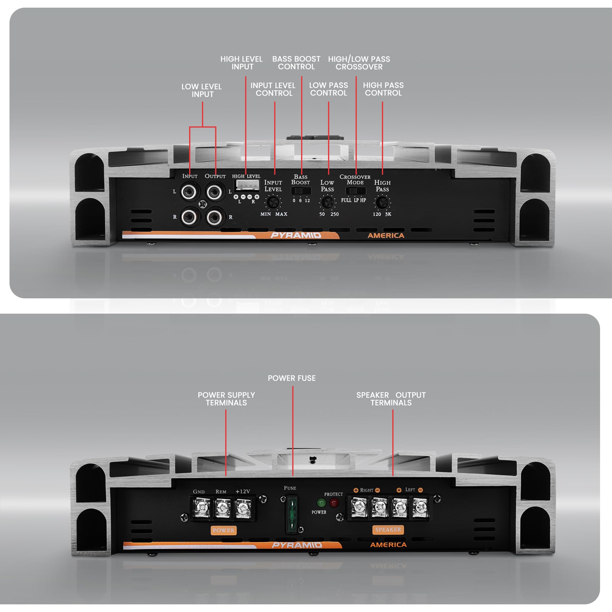 5000W 2 Channel Car Stereo Amplifier - High Power Bridgeable MOSFET Audio Amp with Crossover & Bass Boost, Silver RCA Inputs for Car Speakers & Subwoofers | Perfect for Car Audio Upgrades, Bass Enhancement, and Custom Sound Systems