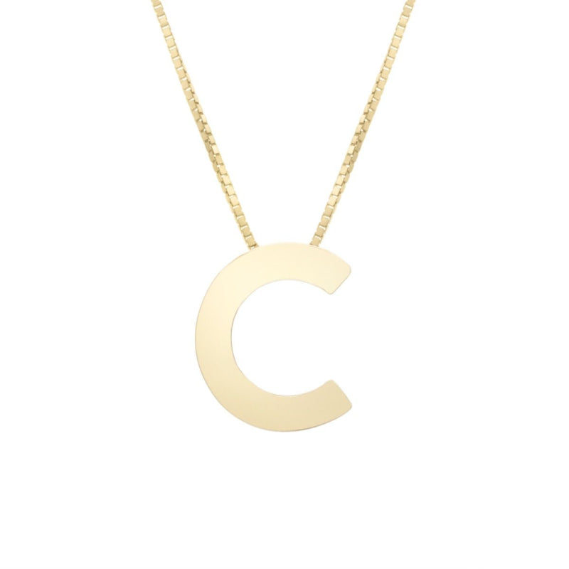 14K Gold Block Letter Initial Necklace - Personalized Monogram Pendant for Women - Perfect for Birthdays, Anniversaries & Gifts