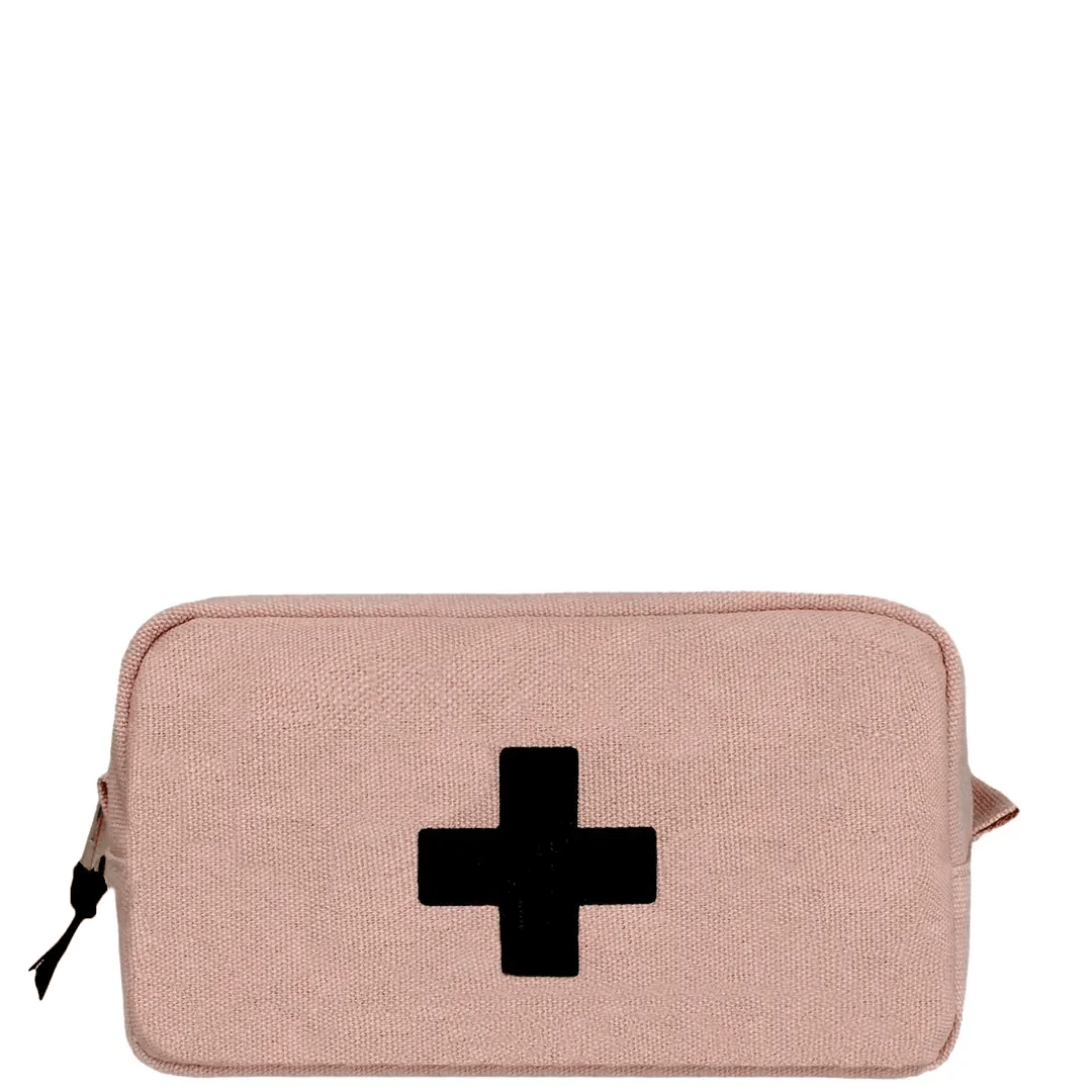 First Aid Organizing Pouch - Compact Medical Supply Case for Emergencies, Travel & Home Use - Pink/Blush Color